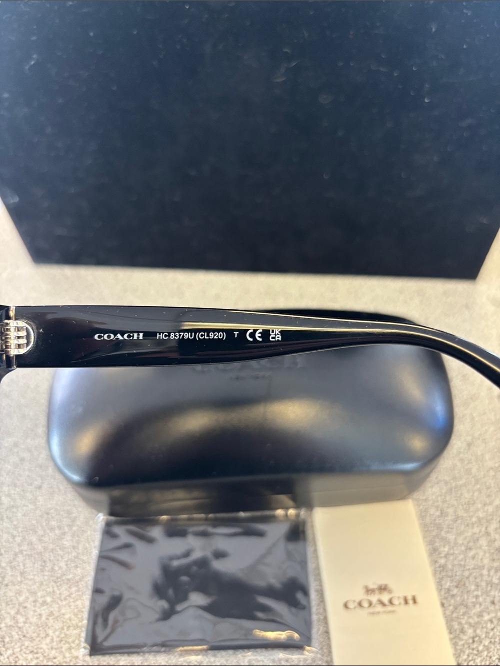 Coach Patterned Black and Blue Cat-Eye Sunglasses - Picture 2 of 6